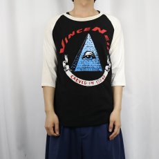 画像2: 90's VINCE NEIL ヘヴィメタルバンドツアー リメイクラグランTシャツ  (2)