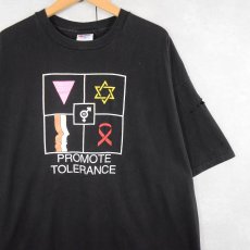 画像1: 90's "PROMOTE TOLERANCE" キャンペーンプリントTシャツ BLACK XXL (1)