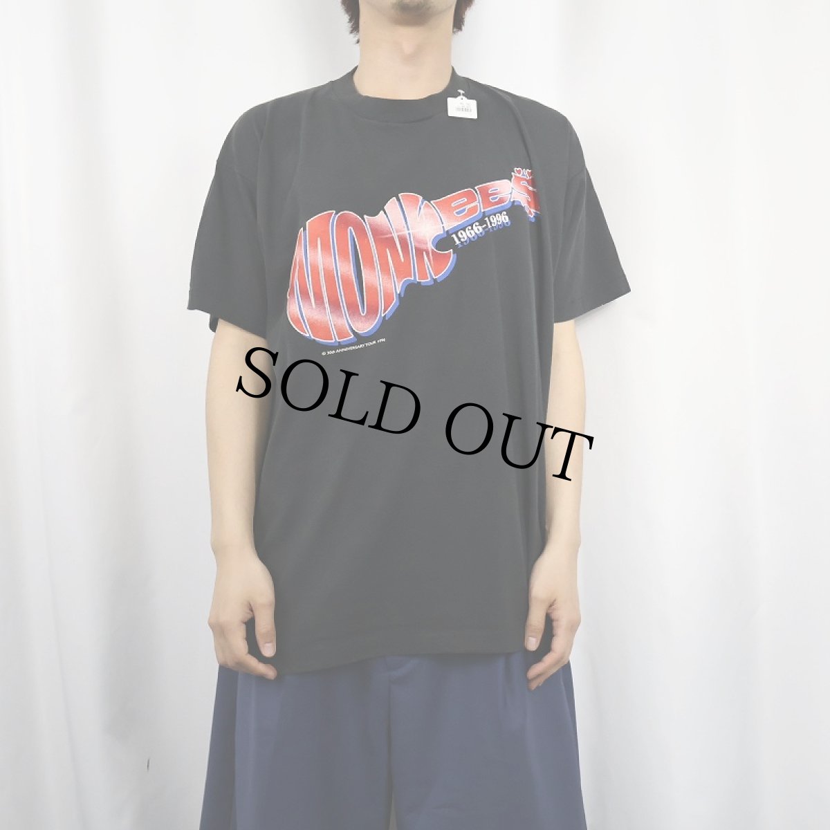 画像2: 90's MONKEES USA製 ロックバンドツアー Tシャツ BLACK XL (2)