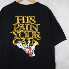 画像2: LORD'S GYM "HIS PAIN YOUR GAIN" ジーザス パロディプリントTシャツ 2XL (2)