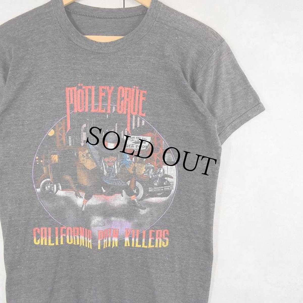 画像1: 80's MOTLEY CRUE "CALIFORNIA PAIN KILLERS” ヘヴィメタルバンドツアーTシャツ (1)
