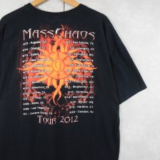 画像2: 2000's Godsmack "MASSCHAOS TOUR 2012" ヘヴィメタルバンドプリントTシャツ BLACK XL  (2)