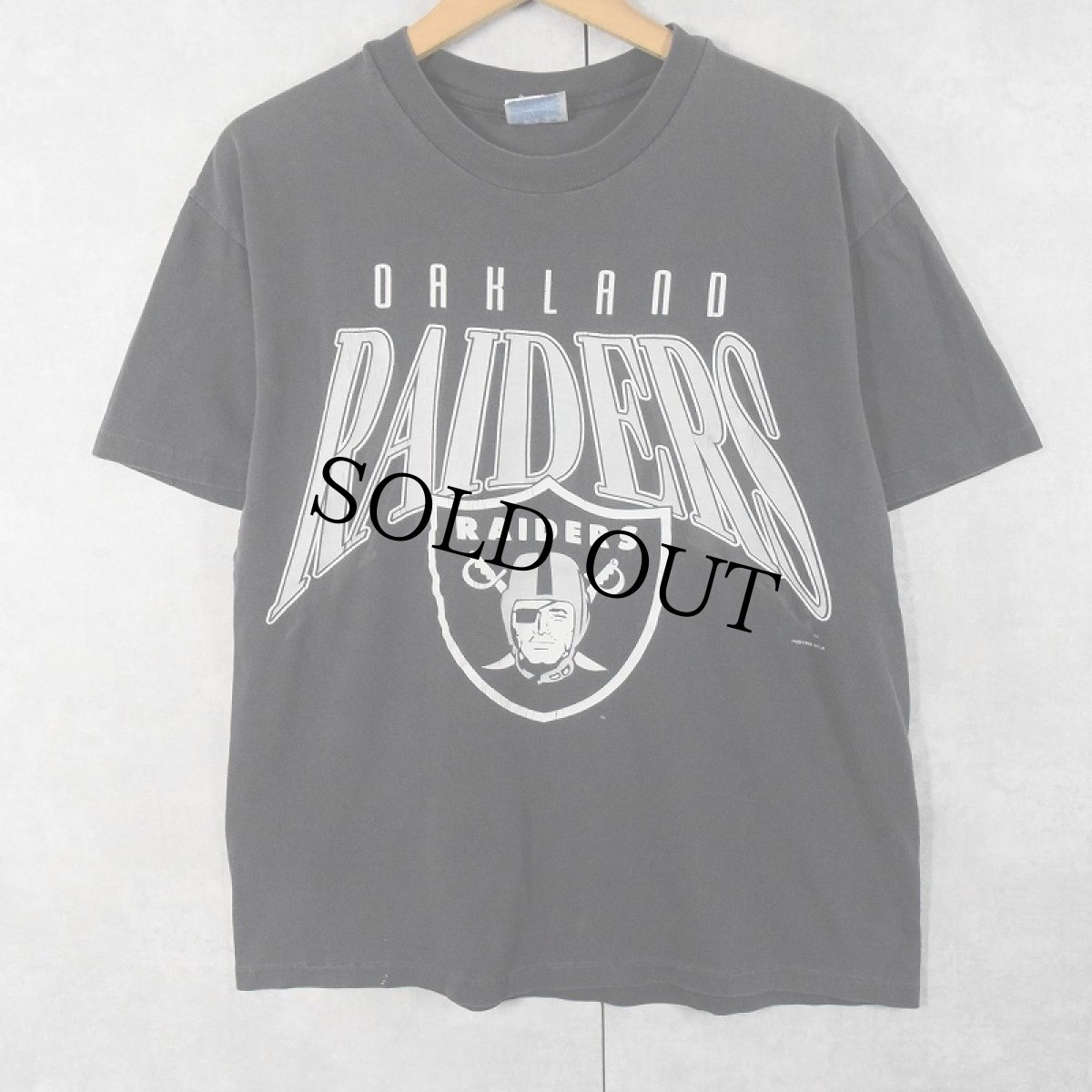 画像1: 90's RAIDERS NFLチーム ロゴプリントTシャツ BLACK M (1)