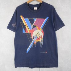 画像1: 90's Frank Lloyd Wright USA製 "FROZEN SPHERES" 建築家 アートプリントTシャツ NAVY L (1)
