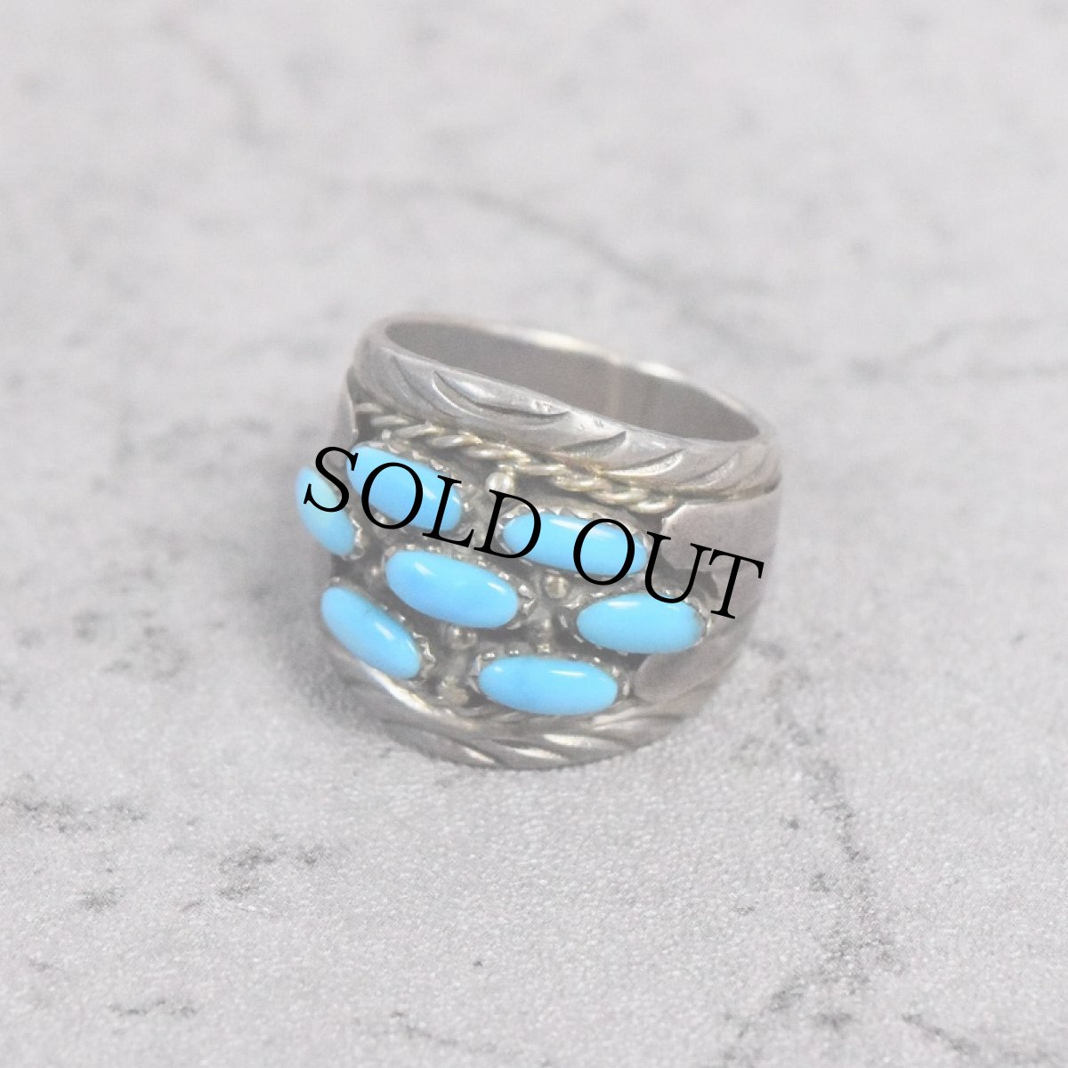 画像1: RORAN "Silver×Turquoise Ring" SILVER925 リング (1)