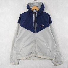 画像1: 90's NIKE 銀タグ 切り替えデザイン ナイロンジップパーカー XL (1)
