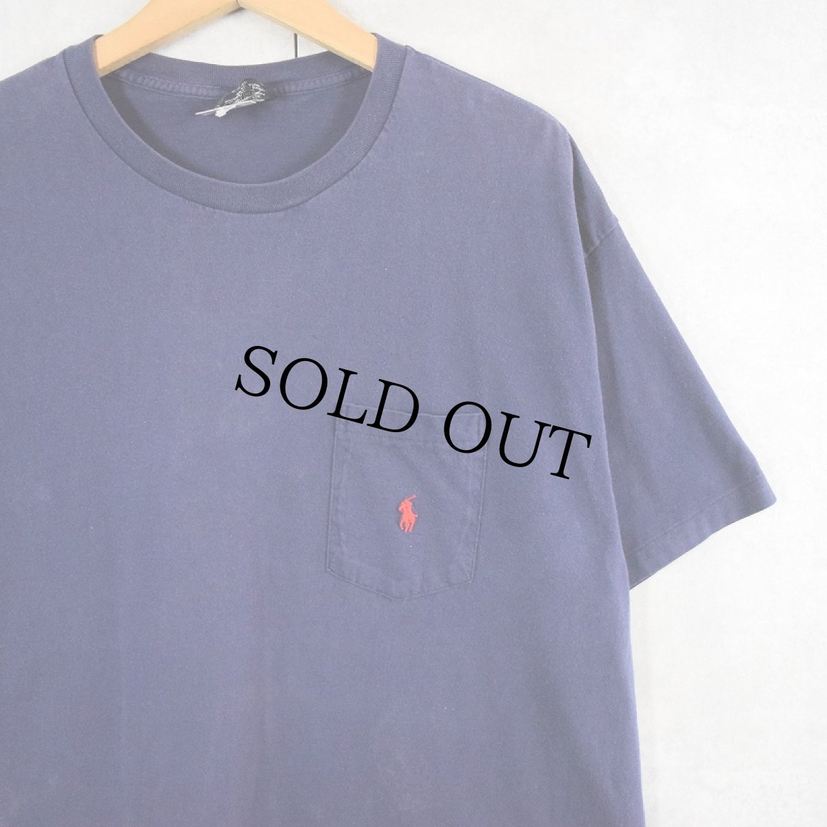 画像1: 90's POLO Ralph Lauren USA製 ロゴ刺繍 ポケットTシャツ L (1)