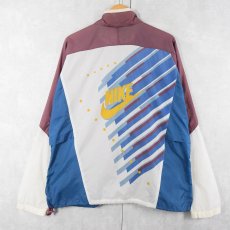 画像1: 90's NIKE 銀タグ 切り替えデザイン ナイロンジップジャケット L (1)