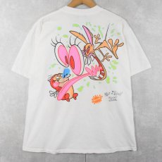 画像2: The Ren and Stimpy Show USA製 ニコロデオン キャラクタープリントTシャツ L (2)