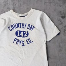 画像1: 60〜70's "COUNTRY DAY PHYS. ED." ラバープリント ダブルフェイス リバーシブルTシャツ (1)