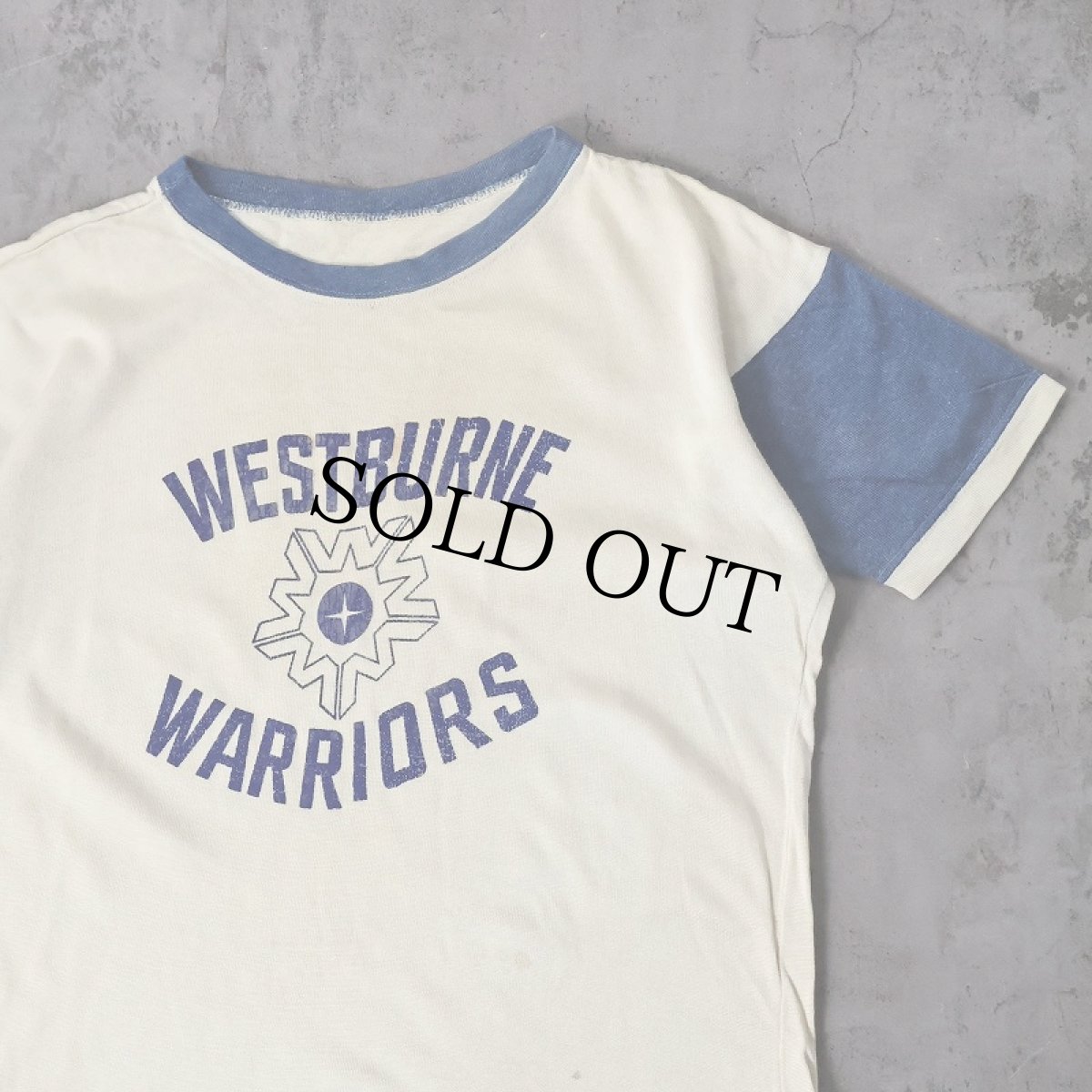 画像1: 〜60's "WESTBURNE WARRIORS" フロッキープリント レーヨンTシャツ (1)
