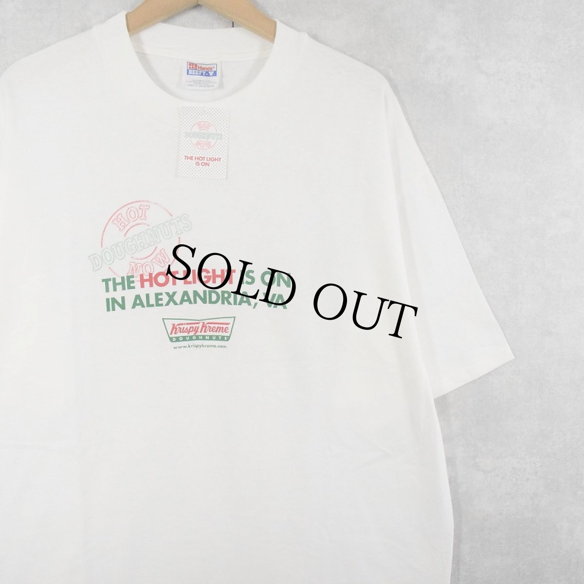 画像1: Krispy Kreme Doughnuts ドーナツショッププリントTシャツ XL タグ付き未使用 (1)