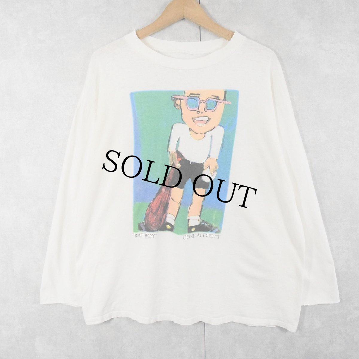 画像1: GENE ALLCOTT "BAT BOY" アートプリントTシャツ (1)