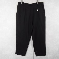 画像2: Talbots レーヨン×リネン スラックス BLACK W34 (2)