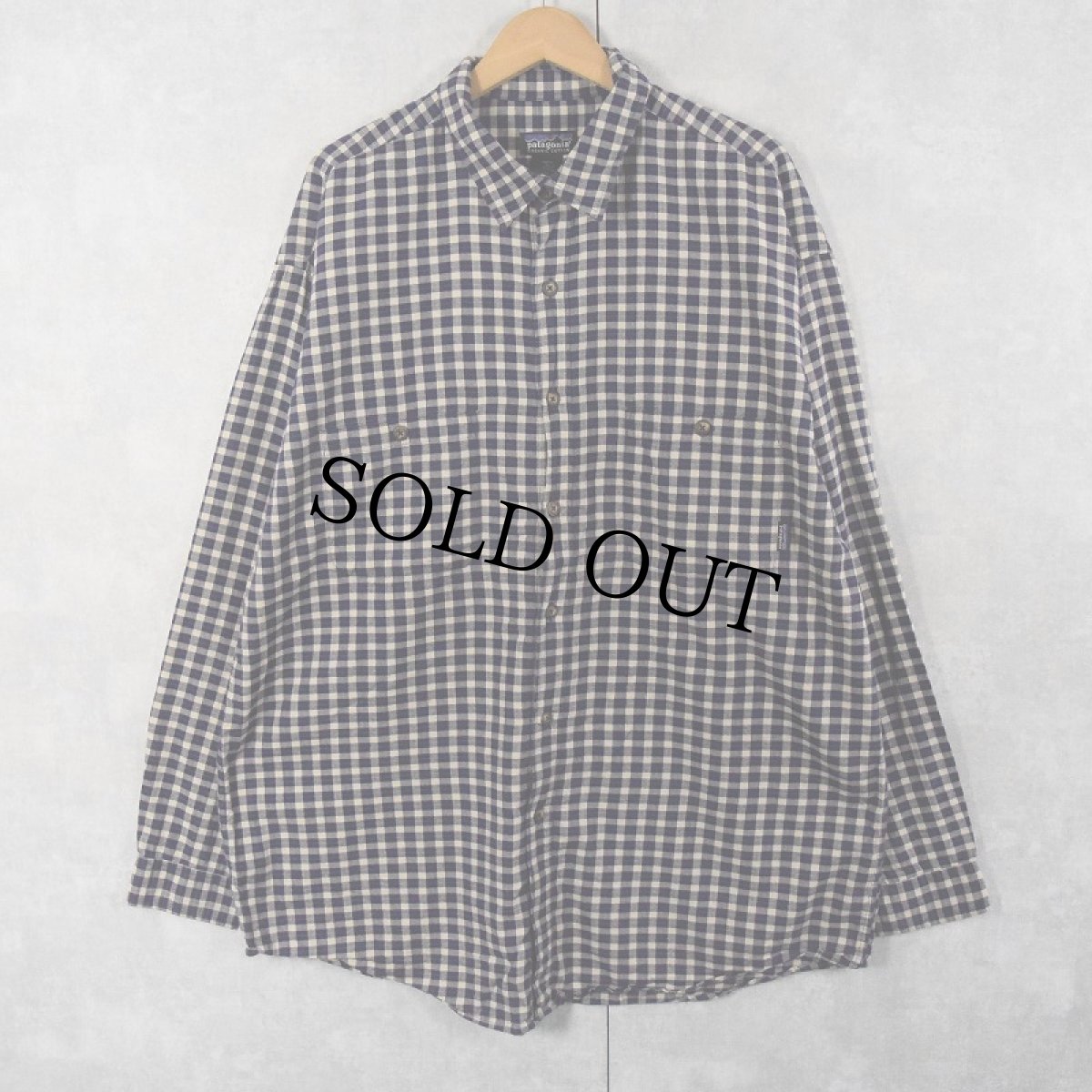 画像1: patagonia "ORGANIC COTTON" チェック柄コットンシャツ XL (1)