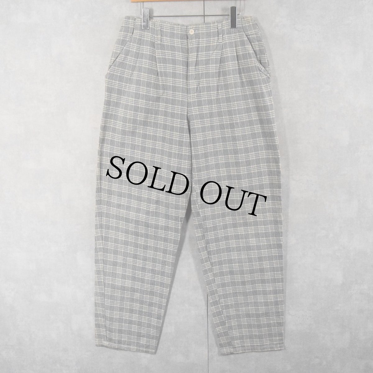 画像1: 〜90's HENNES & MAURITZ チェック柄 2タック コットンスラックス W31 (1)