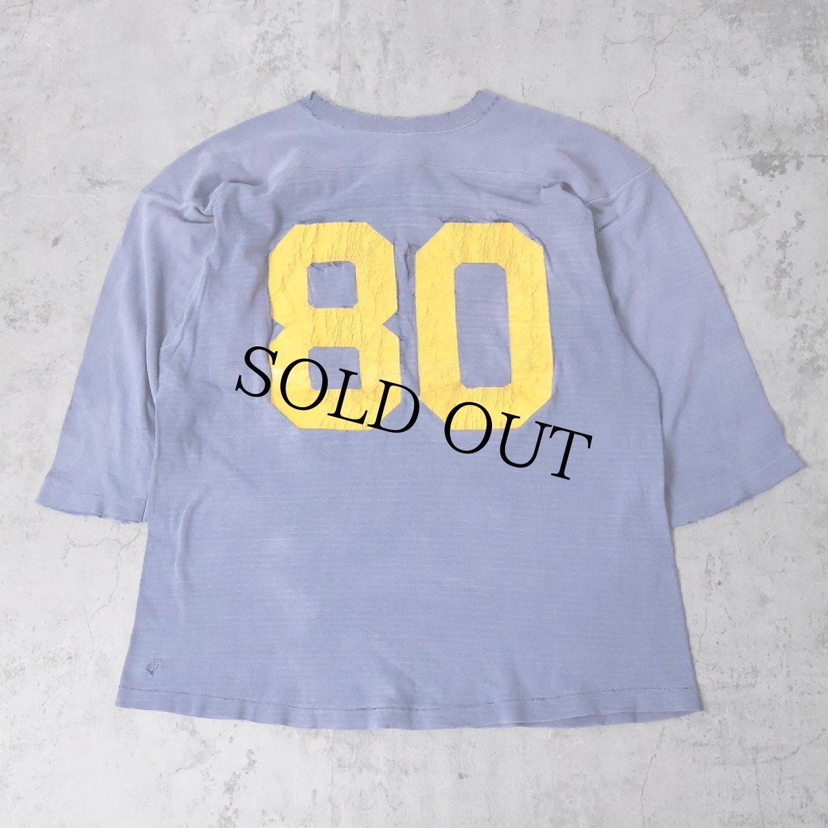 画像2: 70〜80's Champion バータグ USA製 "NAVY 80" ラバープリントフットボールTシャツ L (2)