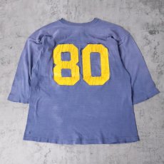 画像2: 70〜80's Champion バータグ USA製 "NAVY 80" ラバープリントフットボールTシャツ L (2)