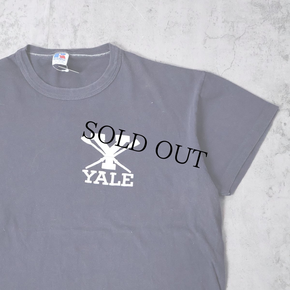 画像1: 80's RUSSELL ATHLETIC "YALE" プリントTシャツ NAVY XL (1)