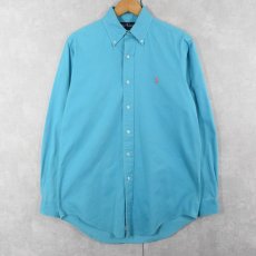 画像1: 90's Ralph Lauren ロゴ刺繍 コットンボタンダウンシャツ S (1)