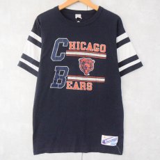 画像1: 80's Champion トリコタグ USA製 "CHICAGO BEARS" NFLチーム フットボールTシャツ NAVY L (1)