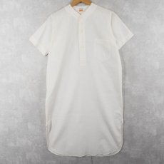 画像1: 〜40's HONOR by J.C.Penney マチ付き ノーカラー コットンプルオーバーシャツ (1)