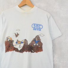 画像1: 80's USA製 "SMC" イラストプリントTシャツ L (1)