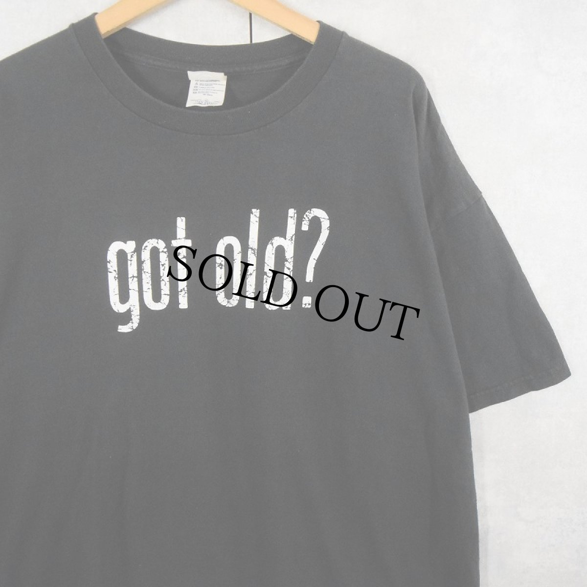 画像1: "got old?" パロディプリントTシャツ BLACK XL (1)