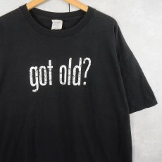 画像1: "got old?" パロディプリントTシャツ BLACK XL (1)