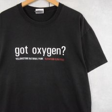 画像1: "got oxygen?" パロディプリントTシャツ BLACK L (1)