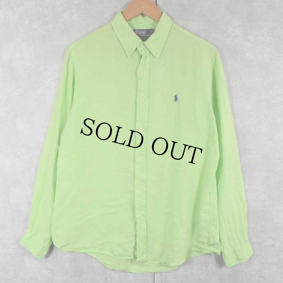 画像1: POLO Ralph Lauren "Custom Fit" リネンボタンダウンシャツ L (1)