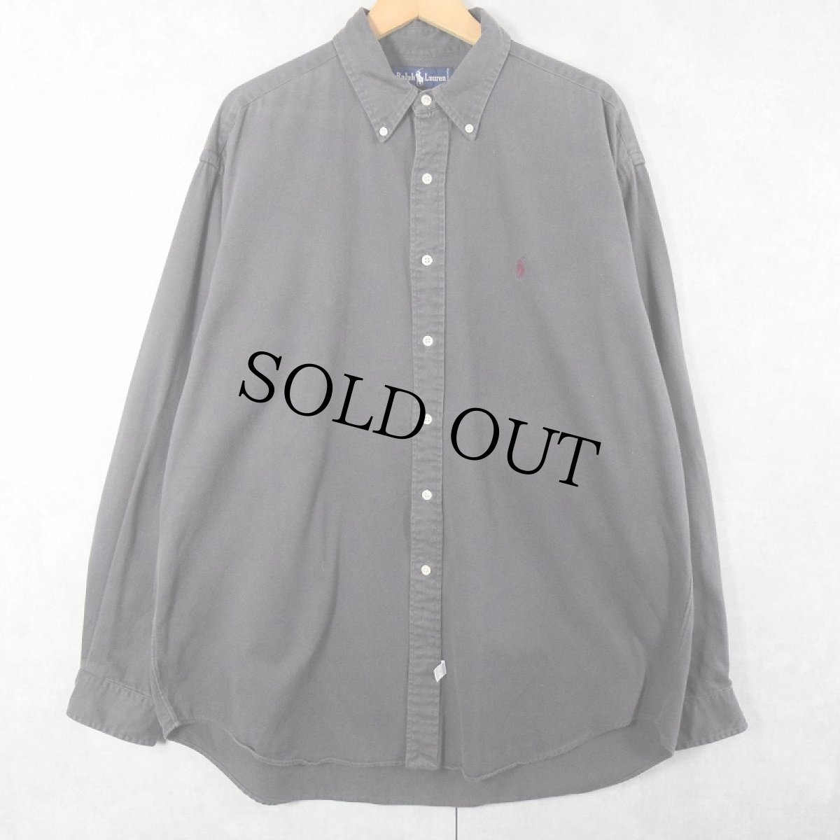 画像1: Ralph Lauren コットンボタンダウンシャツ BLACK XL (1)