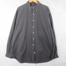 画像1: Ralph Lauren コットンボタンダウンシャツ BLACK XL (1)