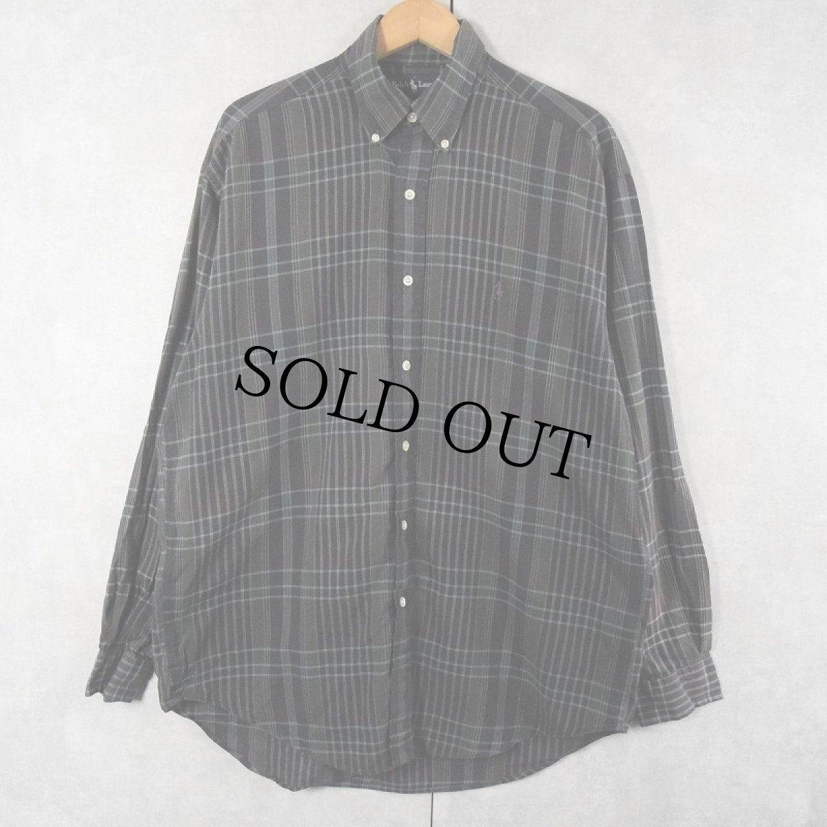 画像1: Ralph Lauren "BLAIRE" チェック柄 コットンボタンダウンシャツ M (1)