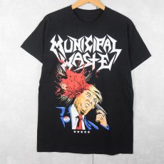 画像1: MUNICIPAL WASTE スラッシュメタルバンド "ドナルド・トランプ"プリントTシャツ BLACK (1)