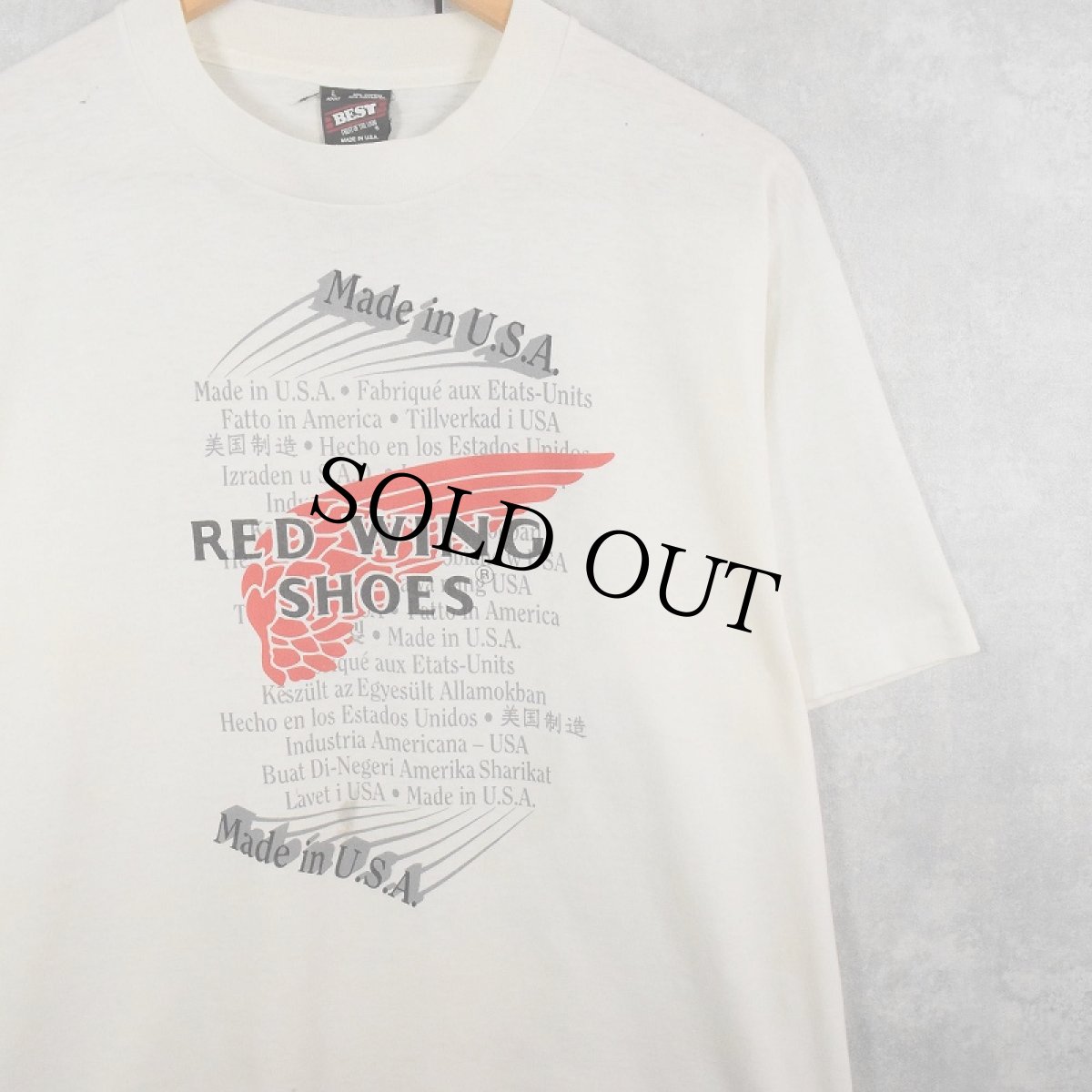 画像1: 90's RED WING USA製 ロゴプリントTシャツ L (1)