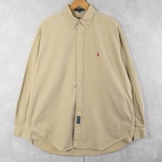 画像1: Ralph Lauren コットンボタンダウンシャツ L (1)