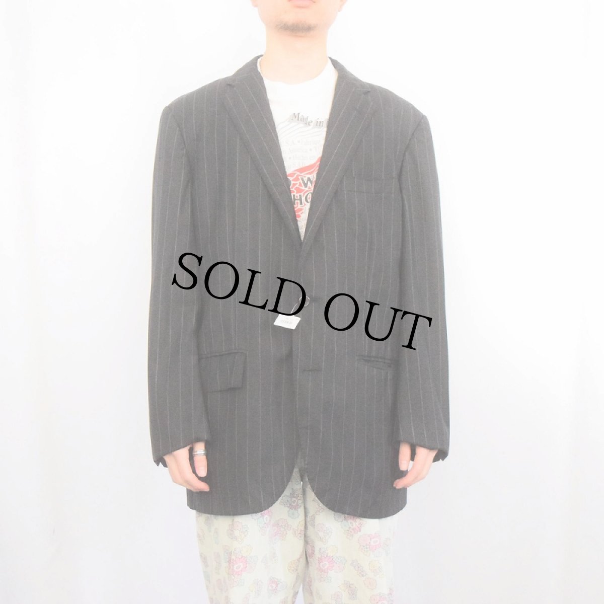 画像2: 80's〜 POLO Ralph Lauren ITALY製 ストライプ柄 テーラードジャケット (2)