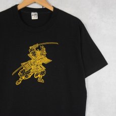 画像1: 80's USA製 "剣道" 武士プリントTシャツ BLACK L (1)