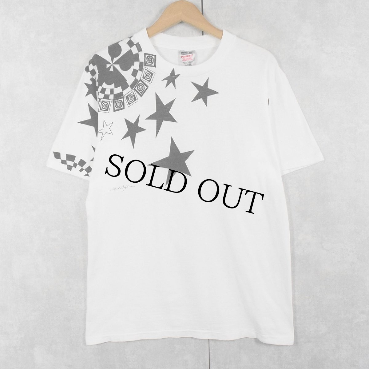 画像1: 90's 星 デザインプリントTシャツ L (1)