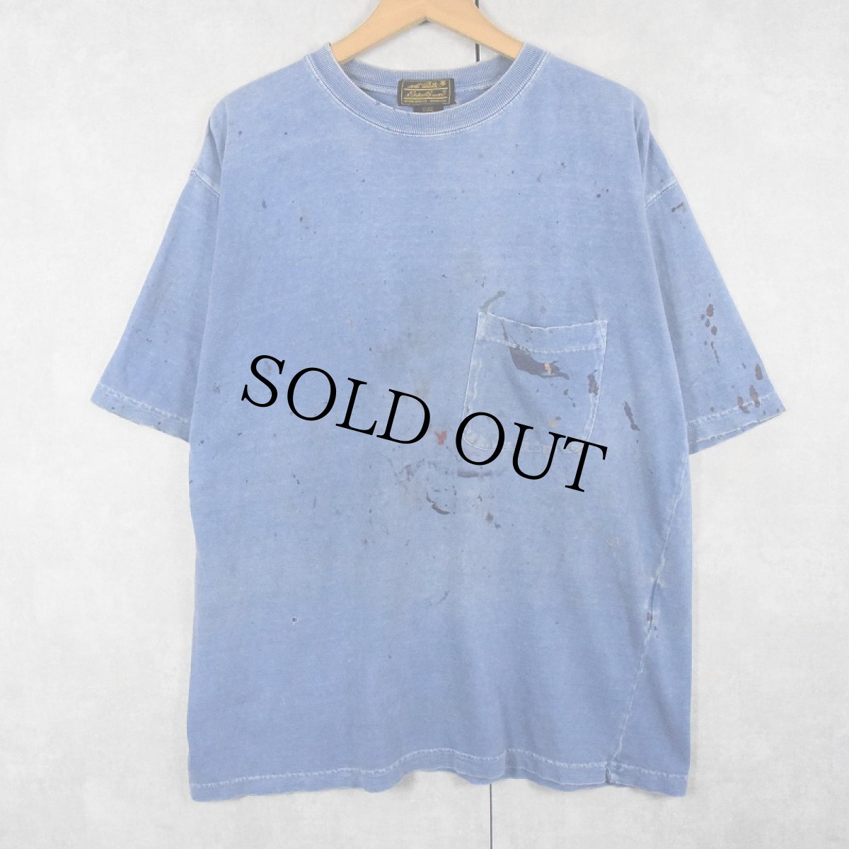画像1: 90's Eddie Bauer ペンキペイント ポケットTシャツ M (1)