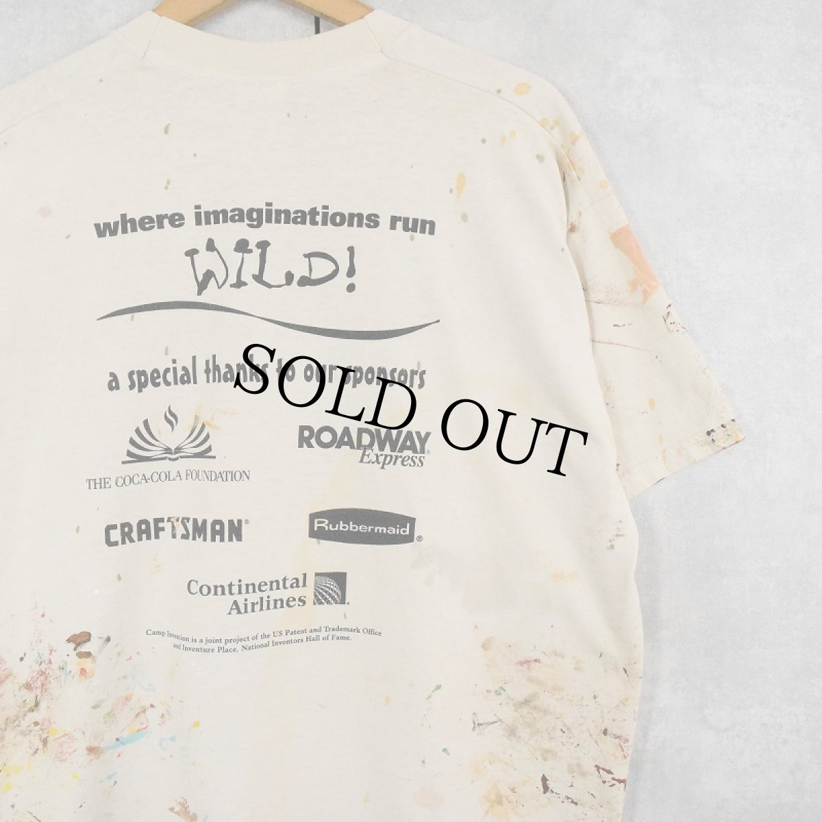 画像2: CANMP INVENTION ペンキペイントTシャツ XL (2)