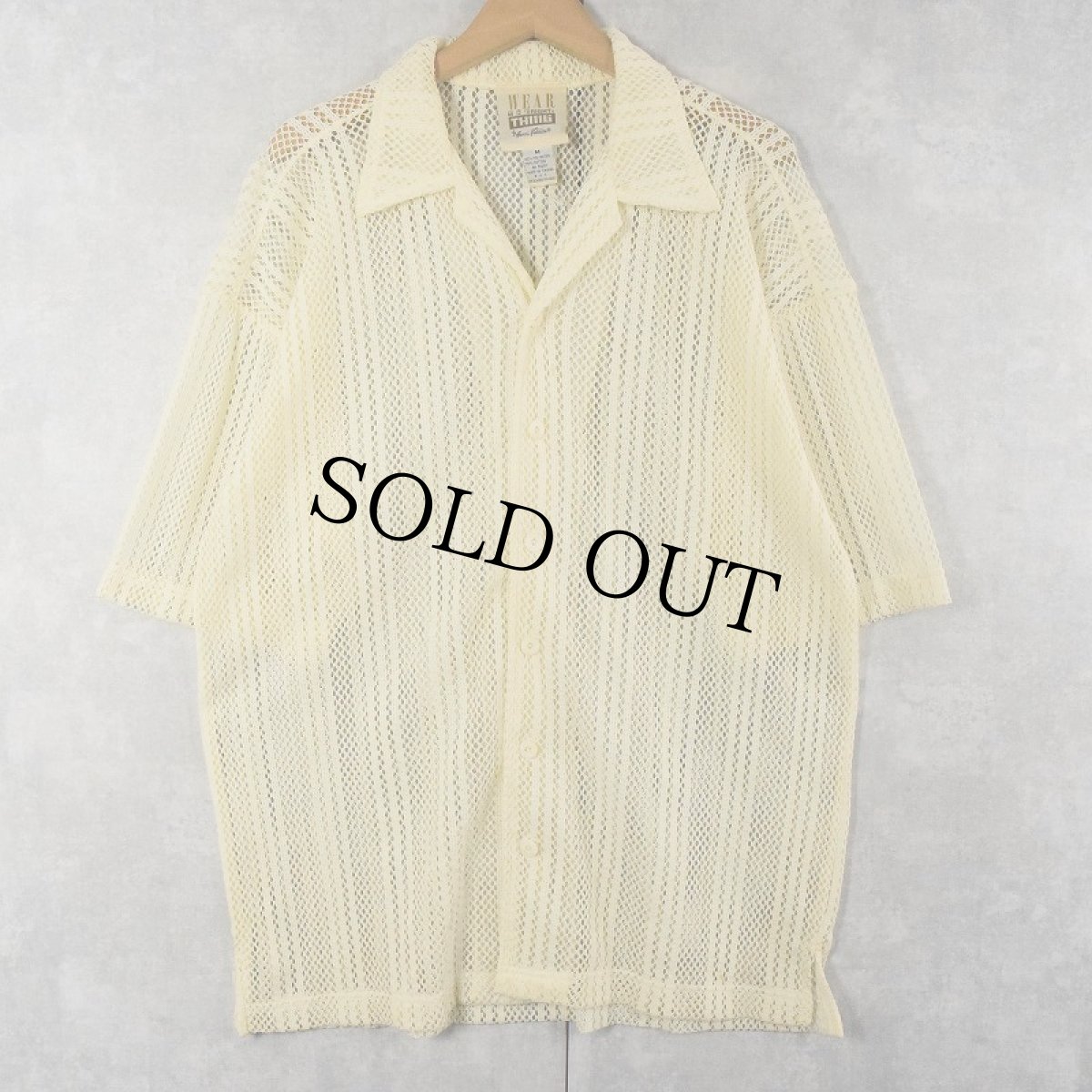 画像1: 80〜90's WEAR THE RIGHT THING メッシュ オープンカラーシャツ M (1)