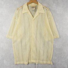 画像1: 80〜90's WEAR THE RIGHT THING メッシュ オープンカラーシャツ M (1)