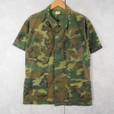 画像1: 60's U.S.ARMY ERDL迷彩 グリーンリーフ ジャングルファティーグジャケット 4th MEDIU-SHORT (1)