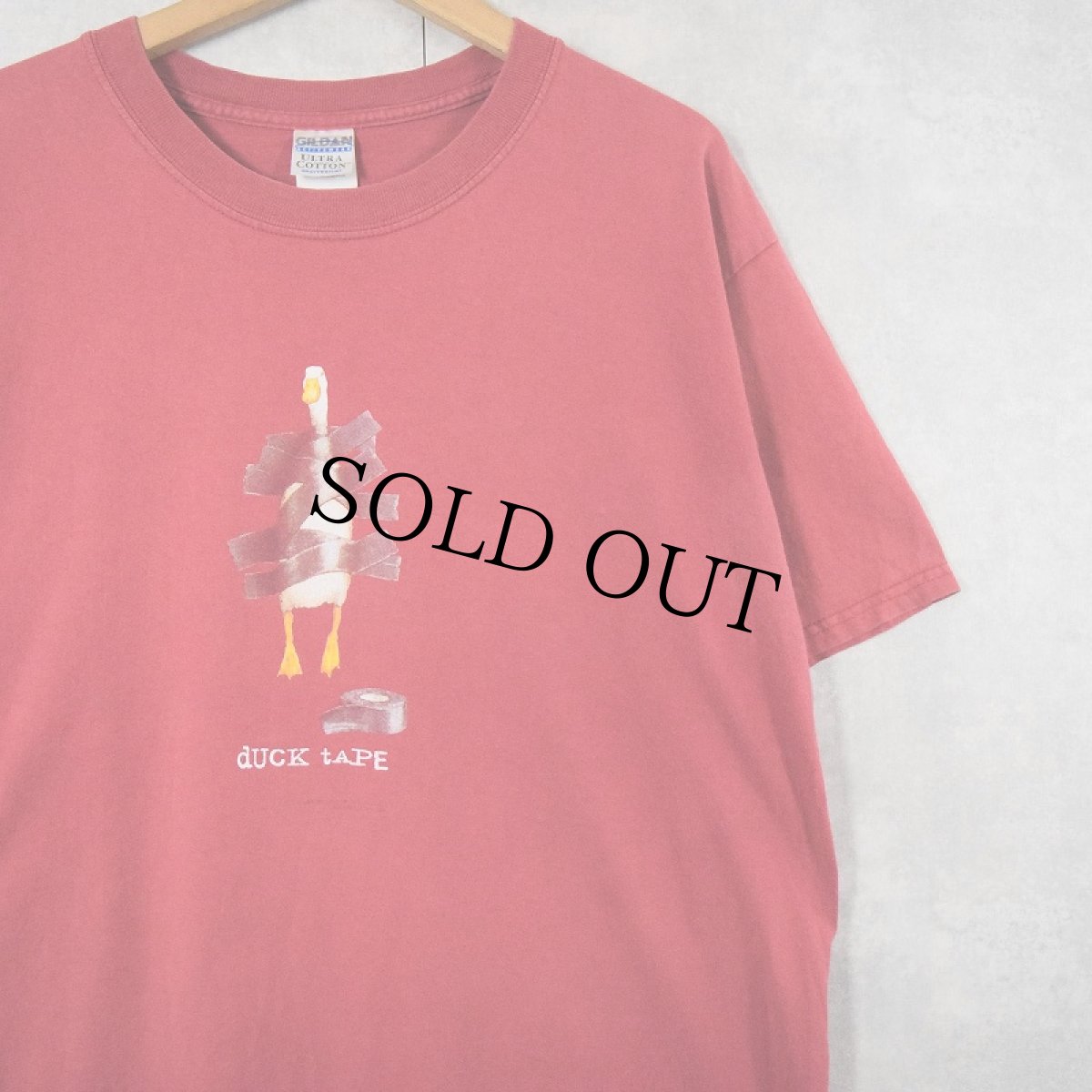 画像1: 2000's Will Bullas "duck tape" アヒル アートプリントTシャツ L (1)