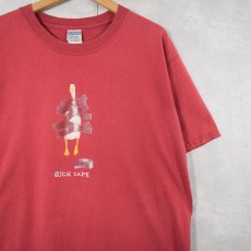 画像1: 2000's Will Bullas "duck tape" アヒル アートプリントTシャツ L (1)