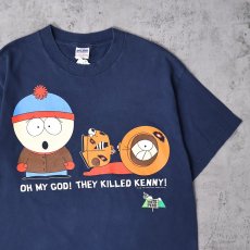 画像1: 90's SOUTH PARK "OH MY GOD! THEY KILLED KENNY!" キャラクタープリントTシャツ NAVY L (1)