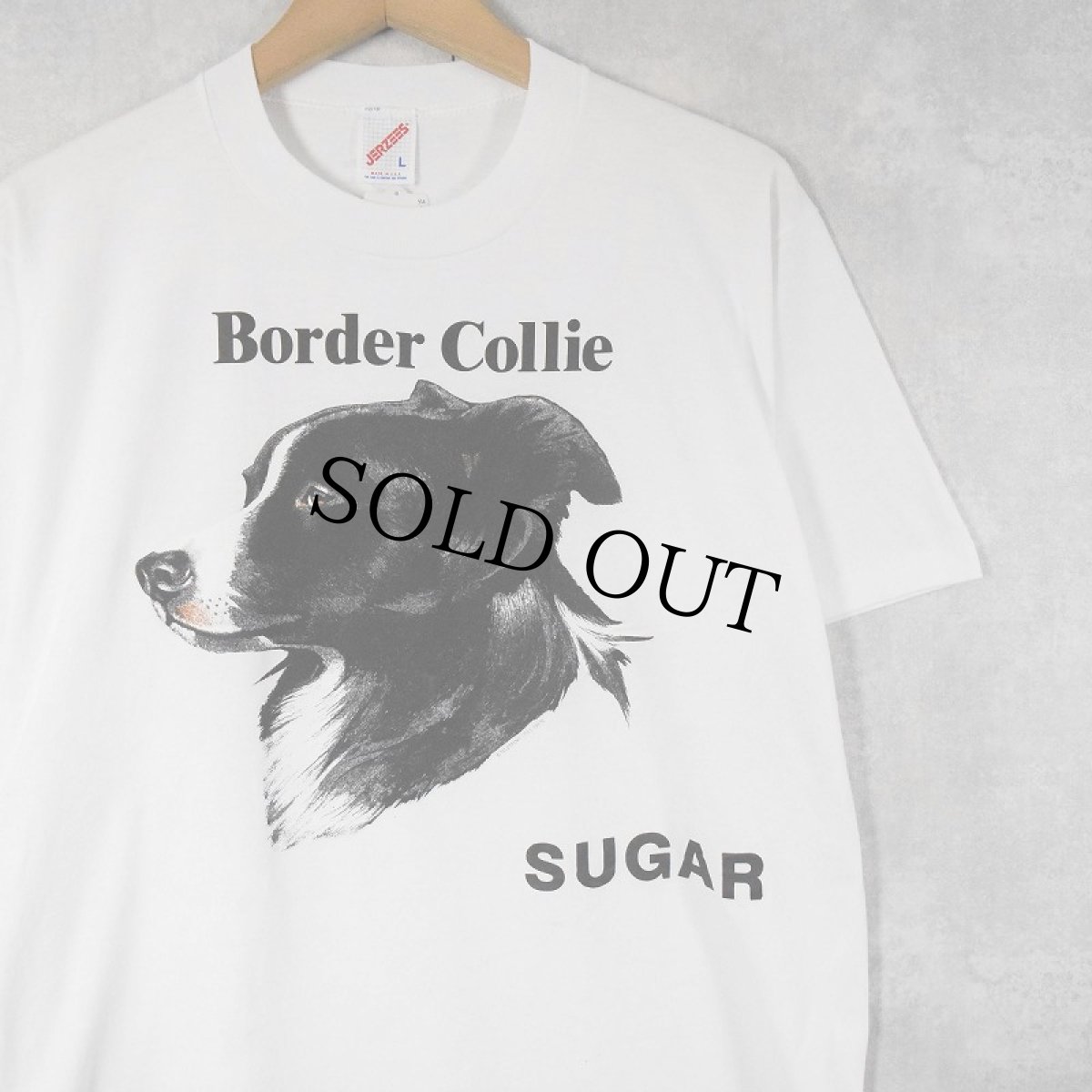 画像1: 90's USA製 "Border Collie" 犬プリントTシャツ L (1)