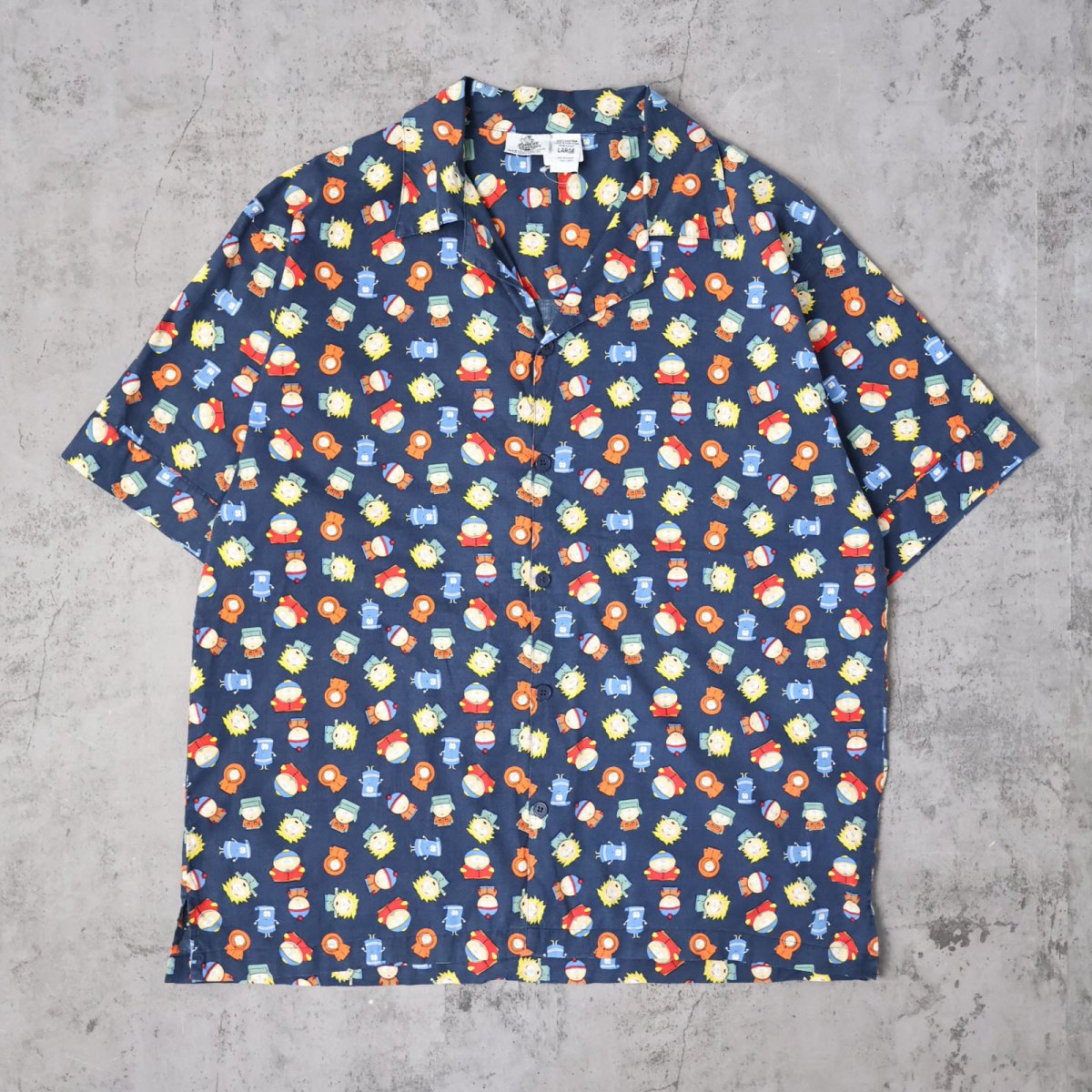 画像2: 2000's SOUTH PARK キャラクター総柄 コットンオープンカラーシャツ L (2)